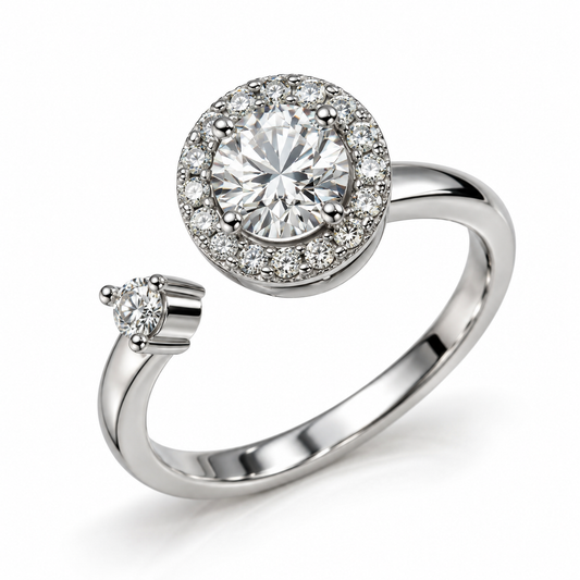 Bague anti-stress Minuit argentée – mise en scène