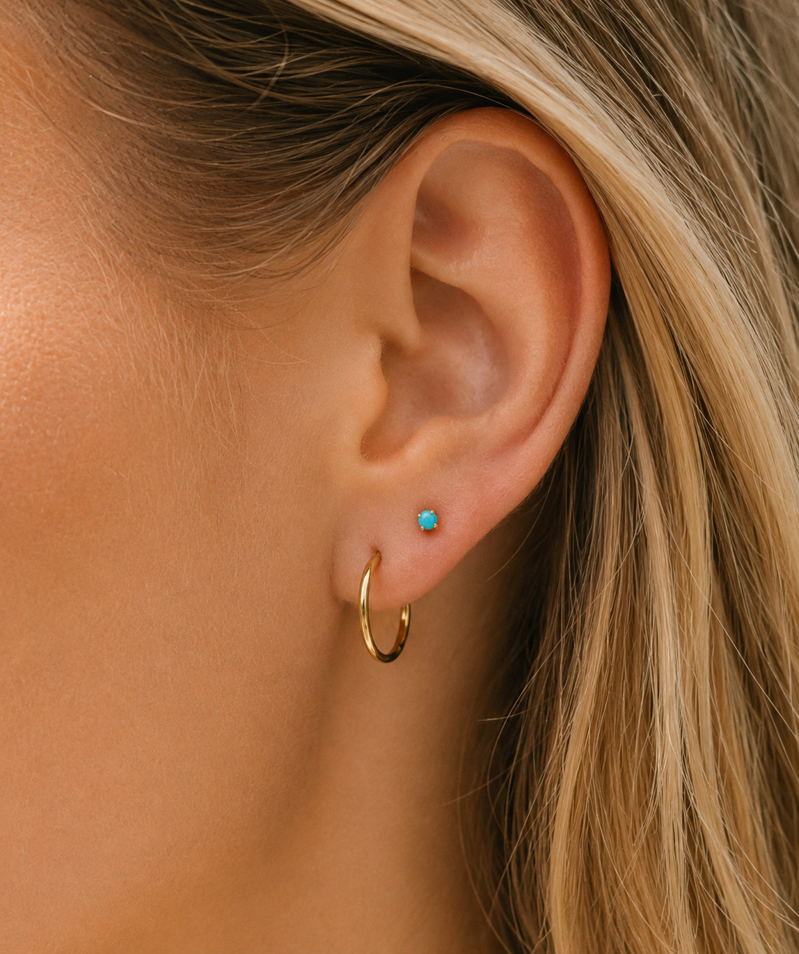 Boucles d'Oreilles Mini Turquoise