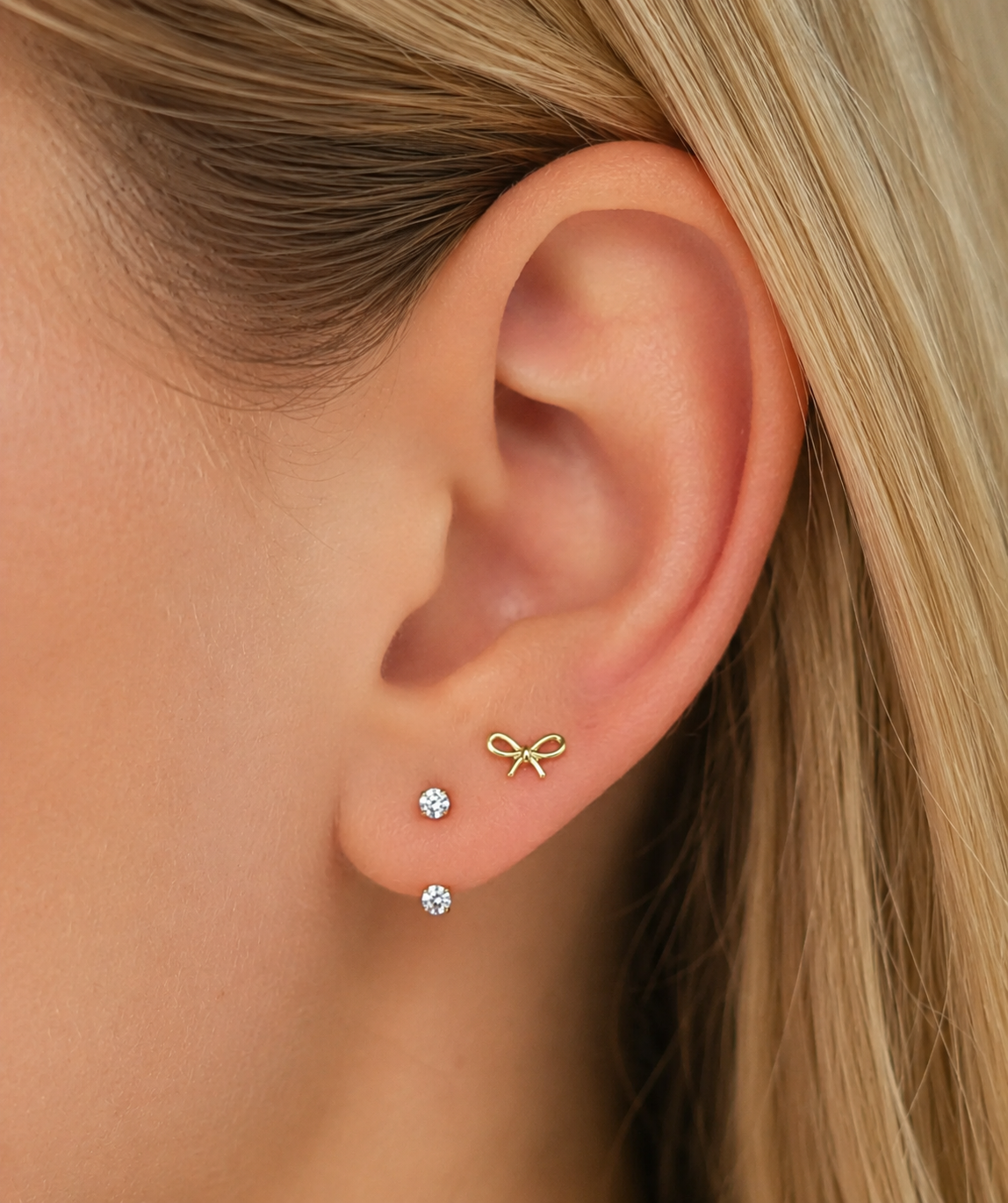 Boucles d'Oreilles Noeud à dos plat