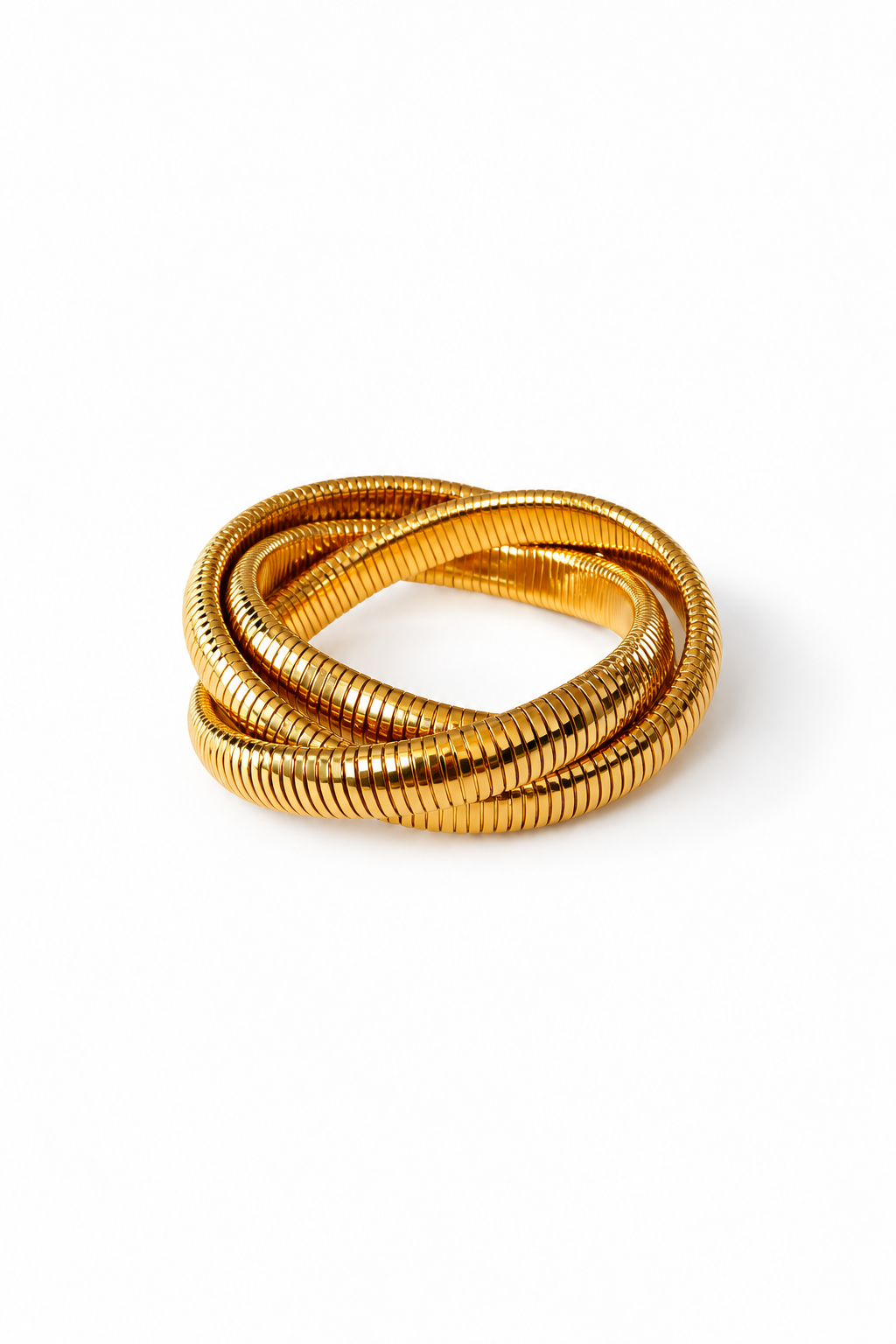 Bracelet Serpentine doré à trois chaînes serpent – photo produit