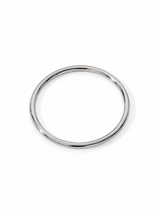 Jonc Alba argenté fin poli miroir – photo produit
